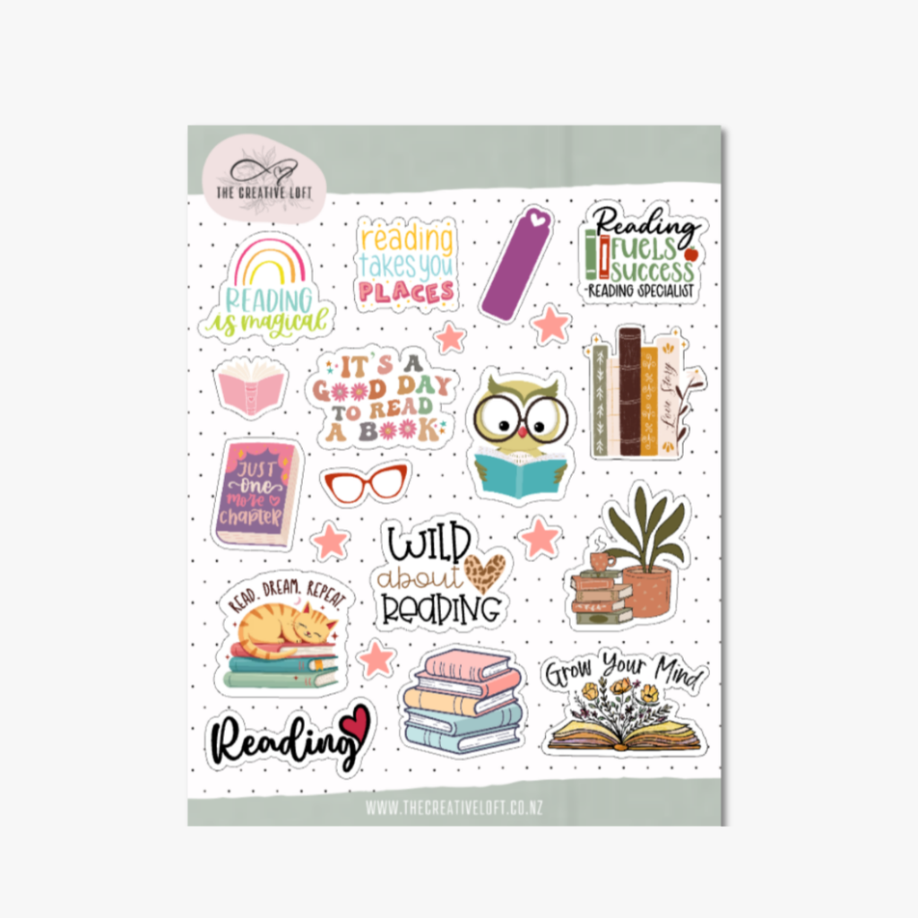 Sticker Sheet - Reading Lover